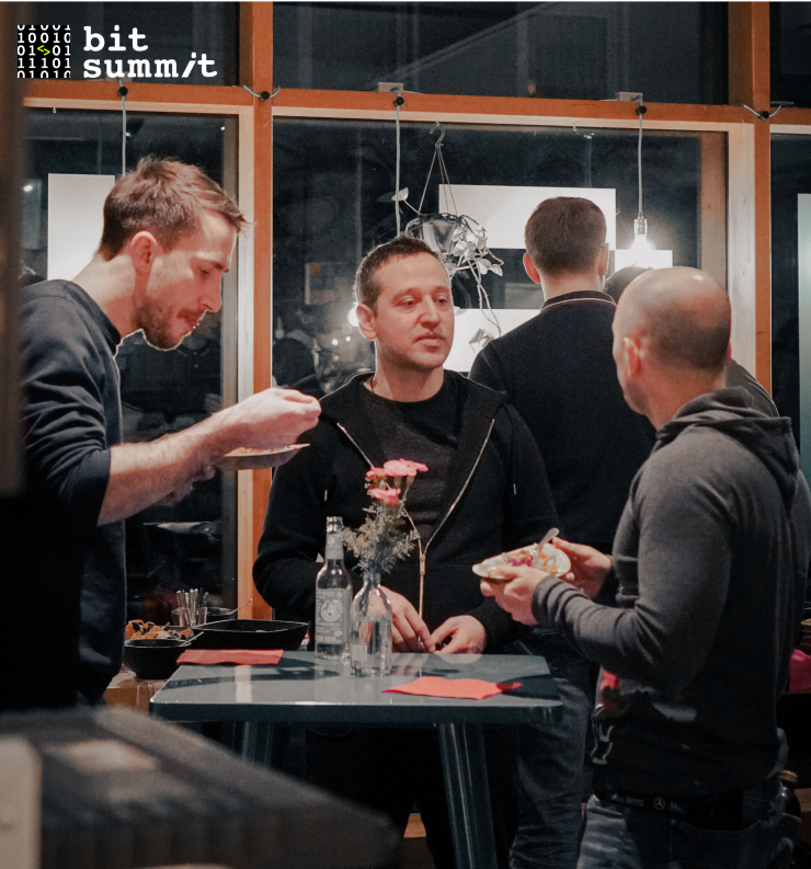 People eating and networking