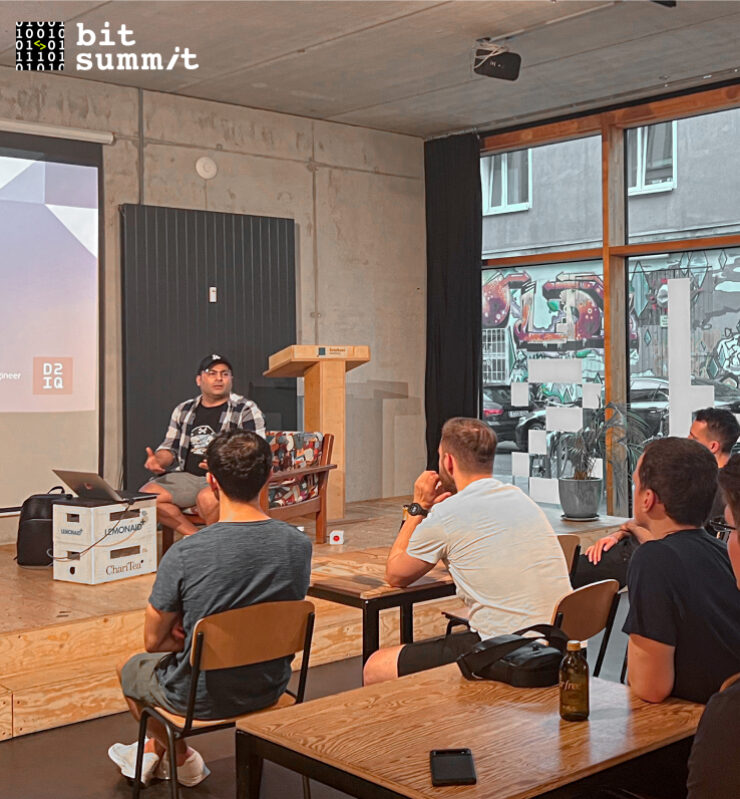 A man presenting to a group of people