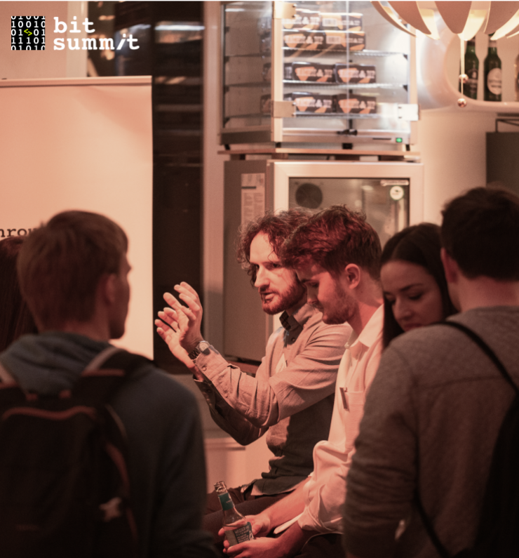 People networking on bit summit event